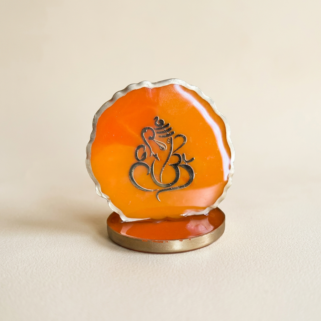 Handmade Resin Ganesh Ji Idol | Auspicious Ganesha Figurine for Car Dashboard, Office Desk, Home Mandir & Return Gifts