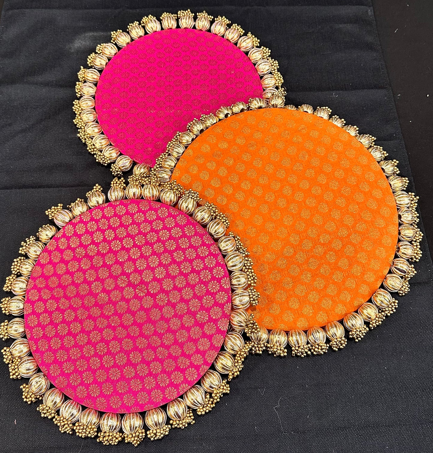 12 -Inch Reversible Brocade Coasters