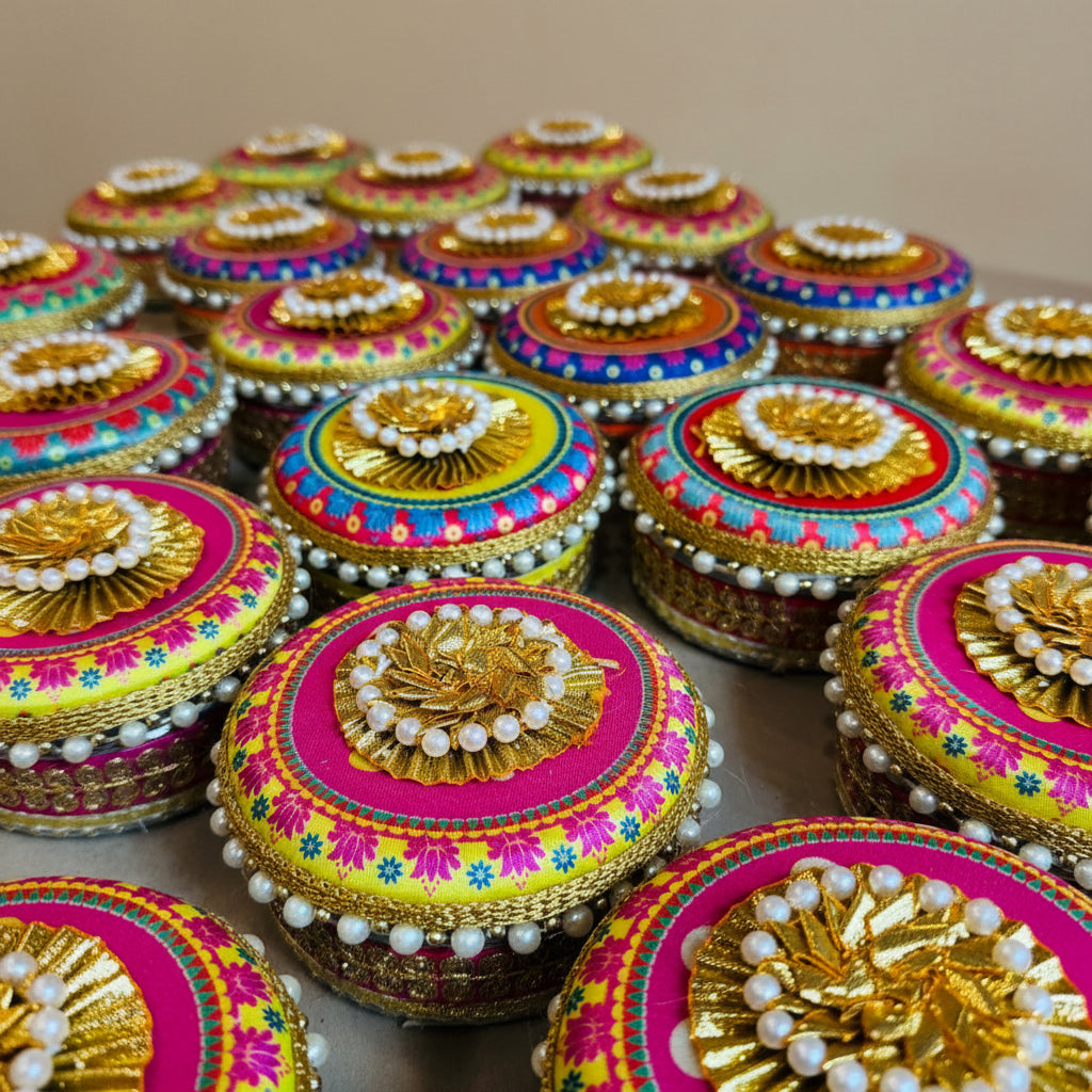 Round Steel Boxes – Shaadi Ka Ladoo (250g Capacity)