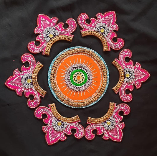 Repositionable Wooden Rangoli