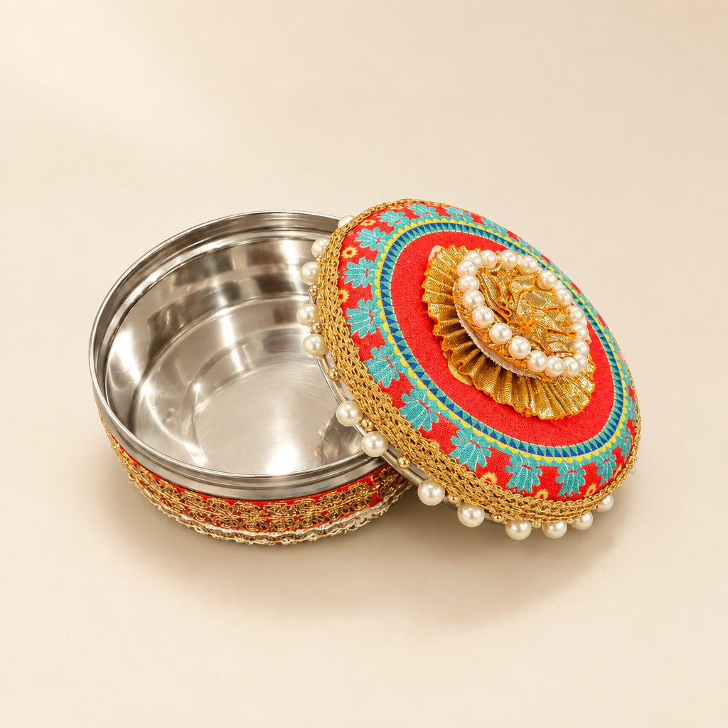 Round Steel Boxes – Shaadi Ka Ladoo (250g Capacity)