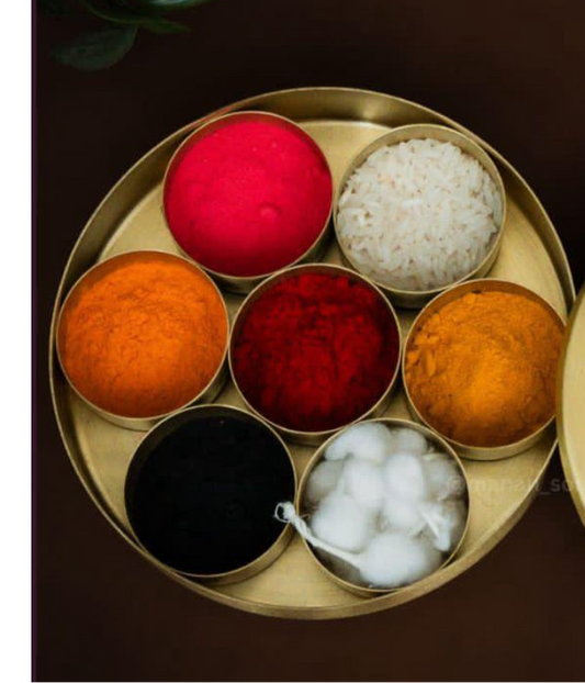 Luxury Pooja Box with Kundan Lid – Traditional Brass| Chamak Dhamak USA