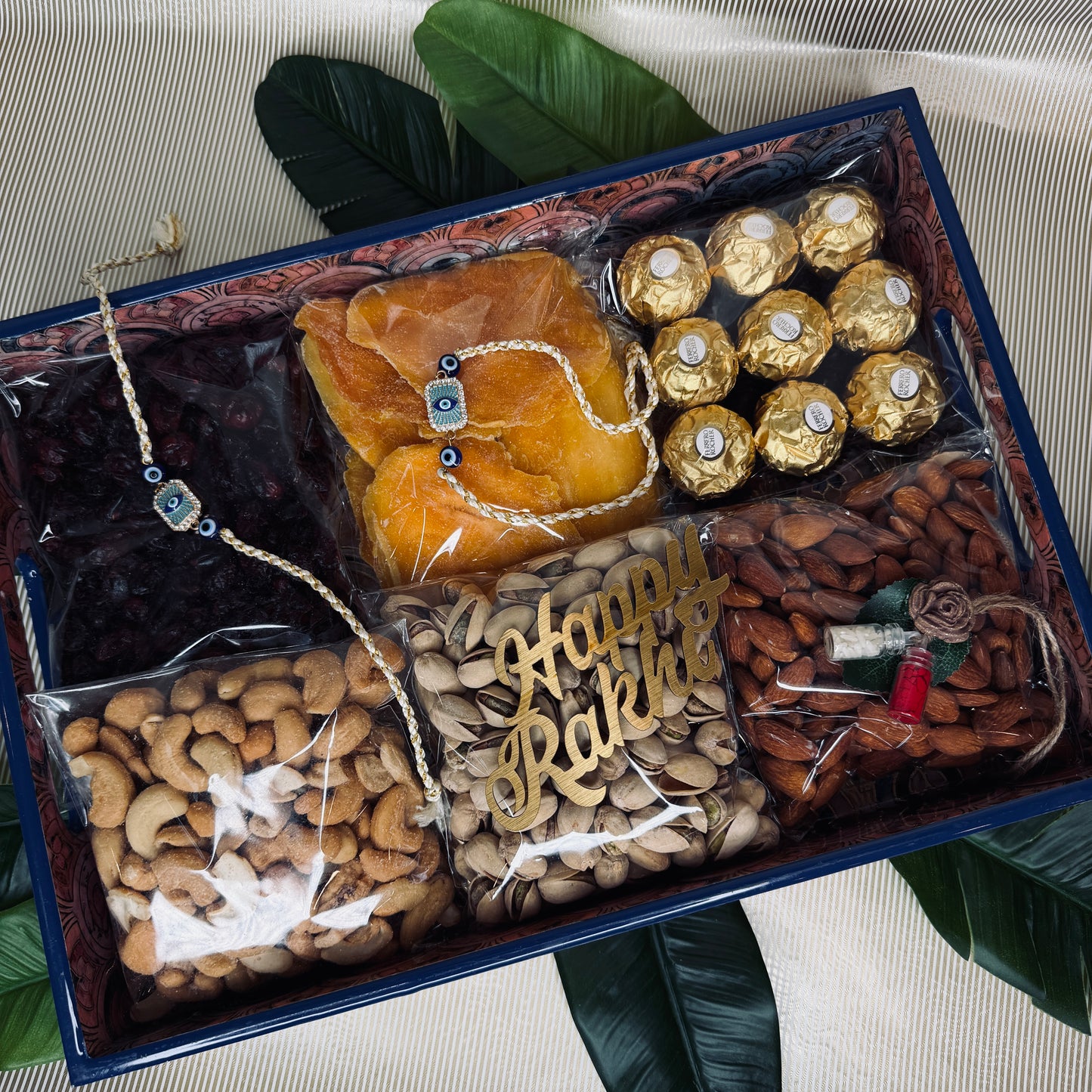 Evil Eye Protection & Gourmet Treats Rakhi Tray
