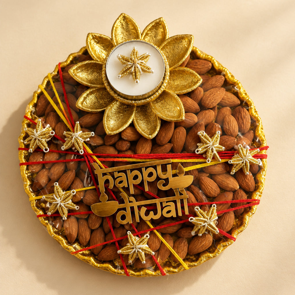 Lotus Plate with Diya Tray | DIwali Gift