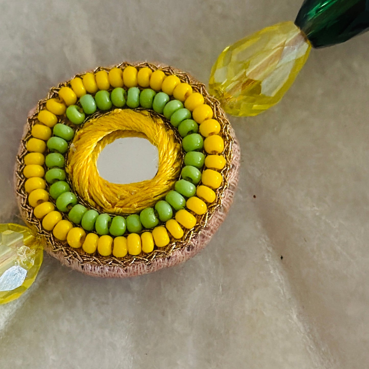 Handcrafted Beaded Circle Motif Rakhi