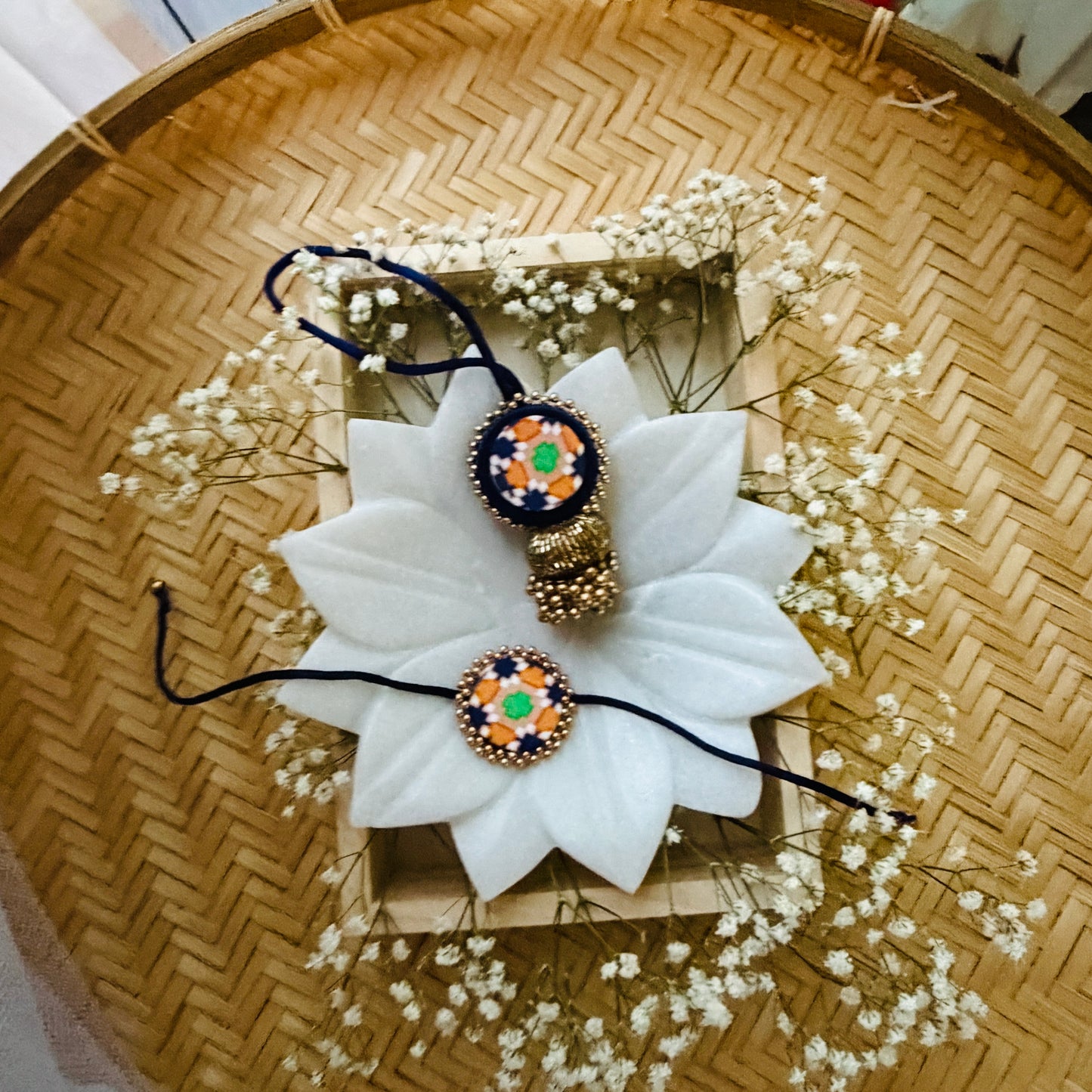 Patola Bhaiya Bhabi Set(Blue)