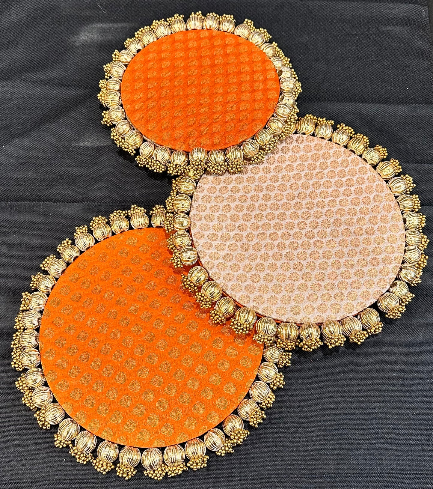 12 -Inch Reversible Brocade Coasters