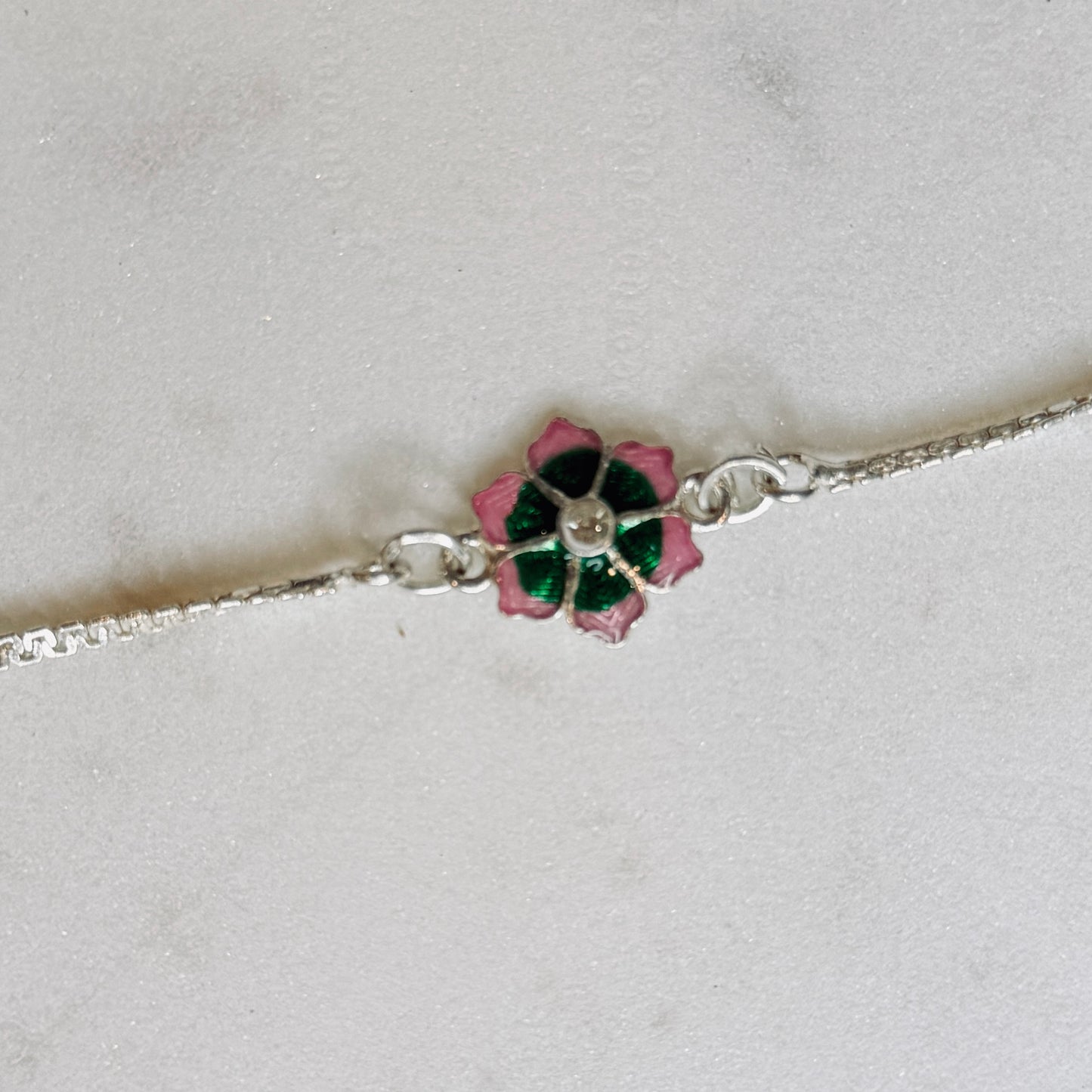 Sapphire Bloom Silver Rakhi