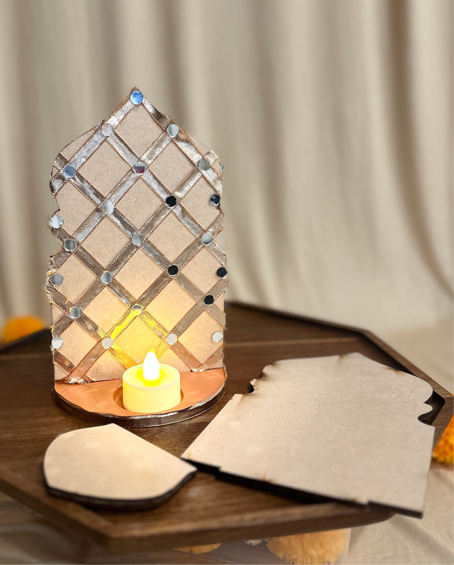 DIY Tabletop Jharokha with T-Light – Festive Craft | Chamak Dhamak USA