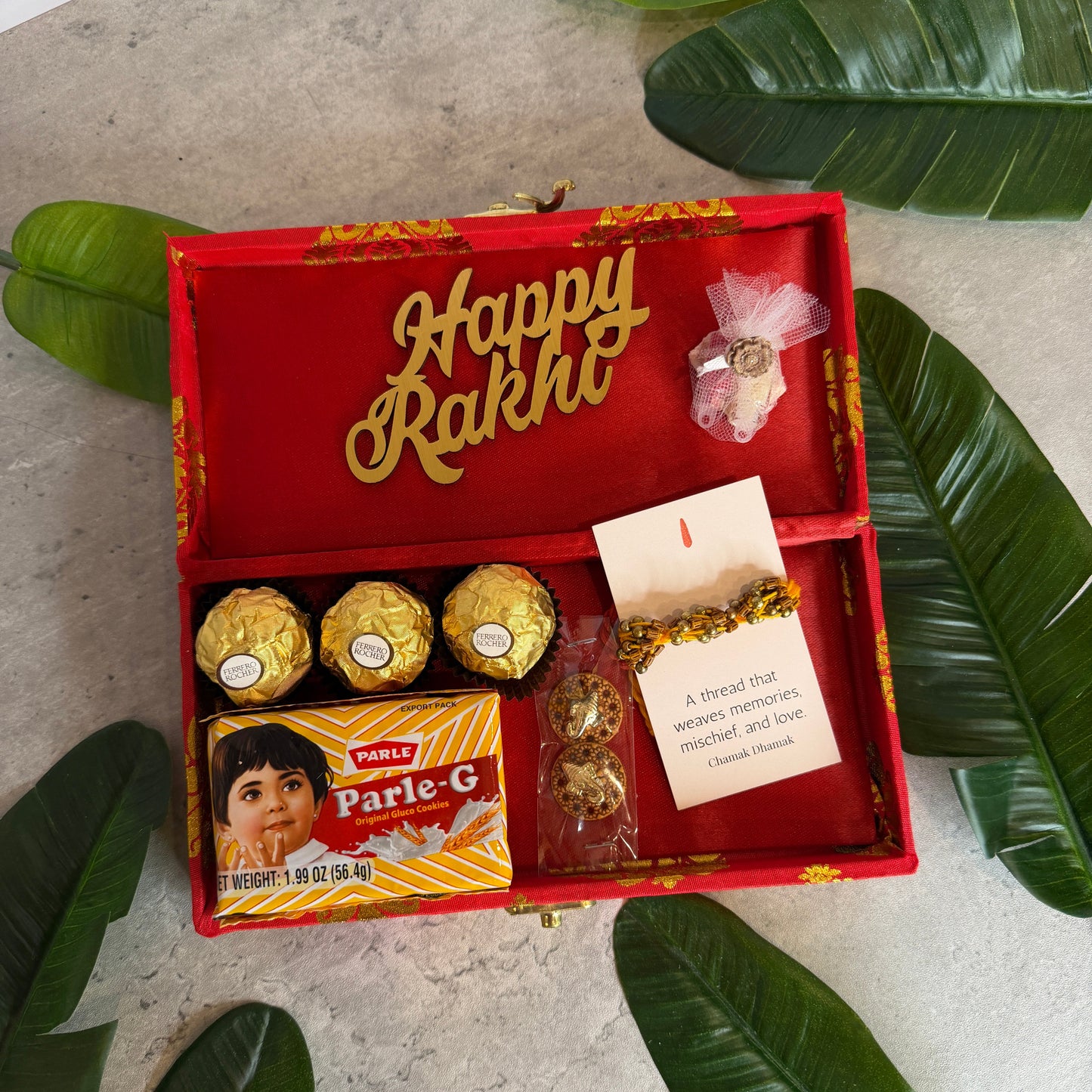 Festive Rakhi Gift Box Set – Rakhi, Chocolates & Treats