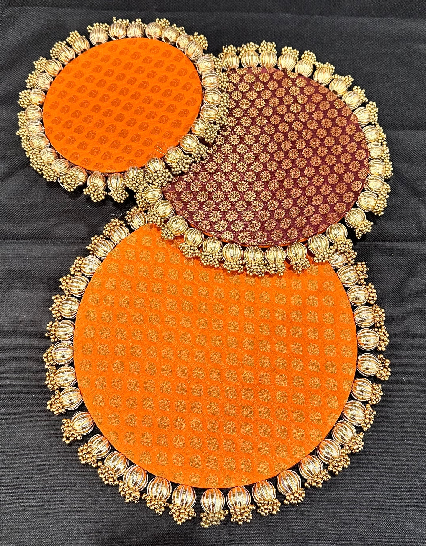 12 -Inch Reversible Brocade Coasters