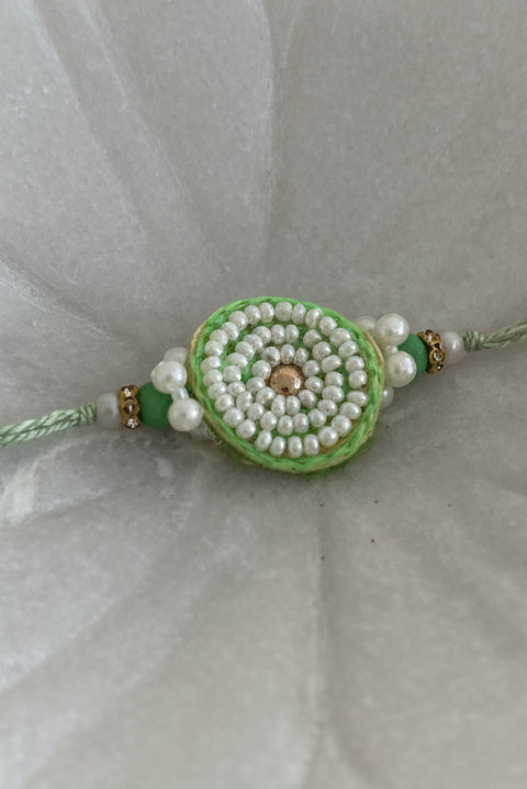 Pastel Green Bead Rakhi - Single
