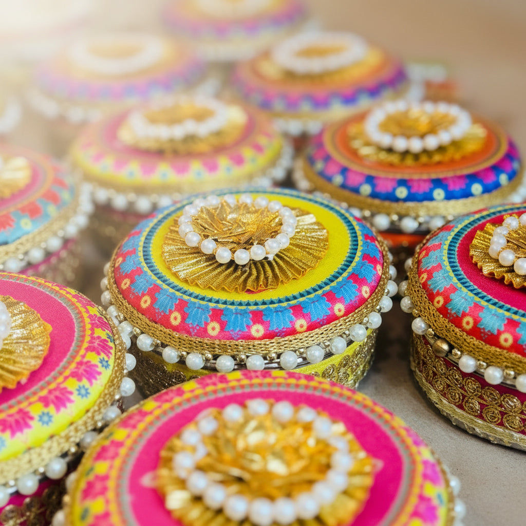 Round Steel Boxes – Shaadi Ka Ladoo (250g Capacity)