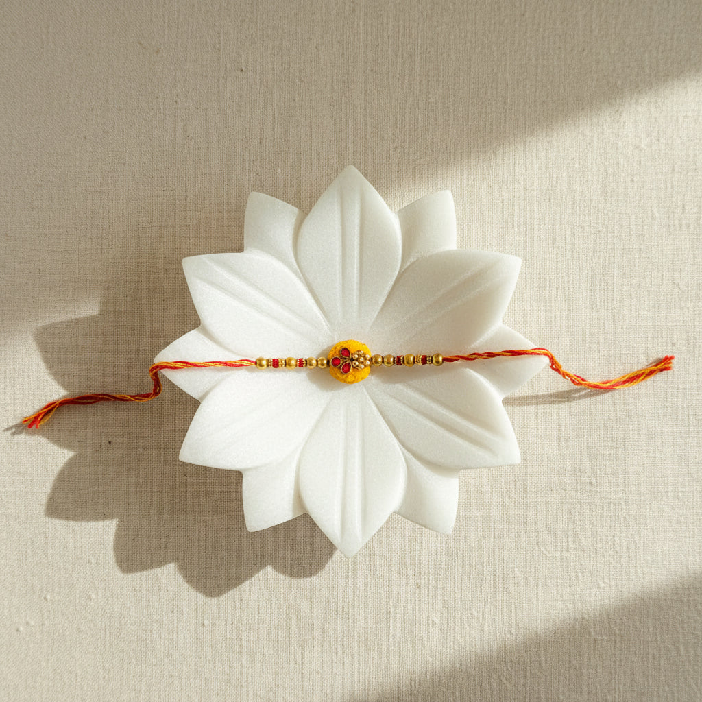 Clover and Golden Flower Rakhi - Single