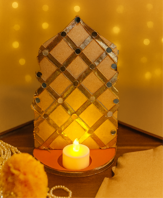 DIY Tabletop Jharokha with T-Light – Festive Craft | Chamak Dhamak USA