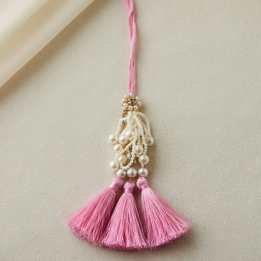 Pearl and Tassel Pink   Lumba - Bhabhi Rakhi