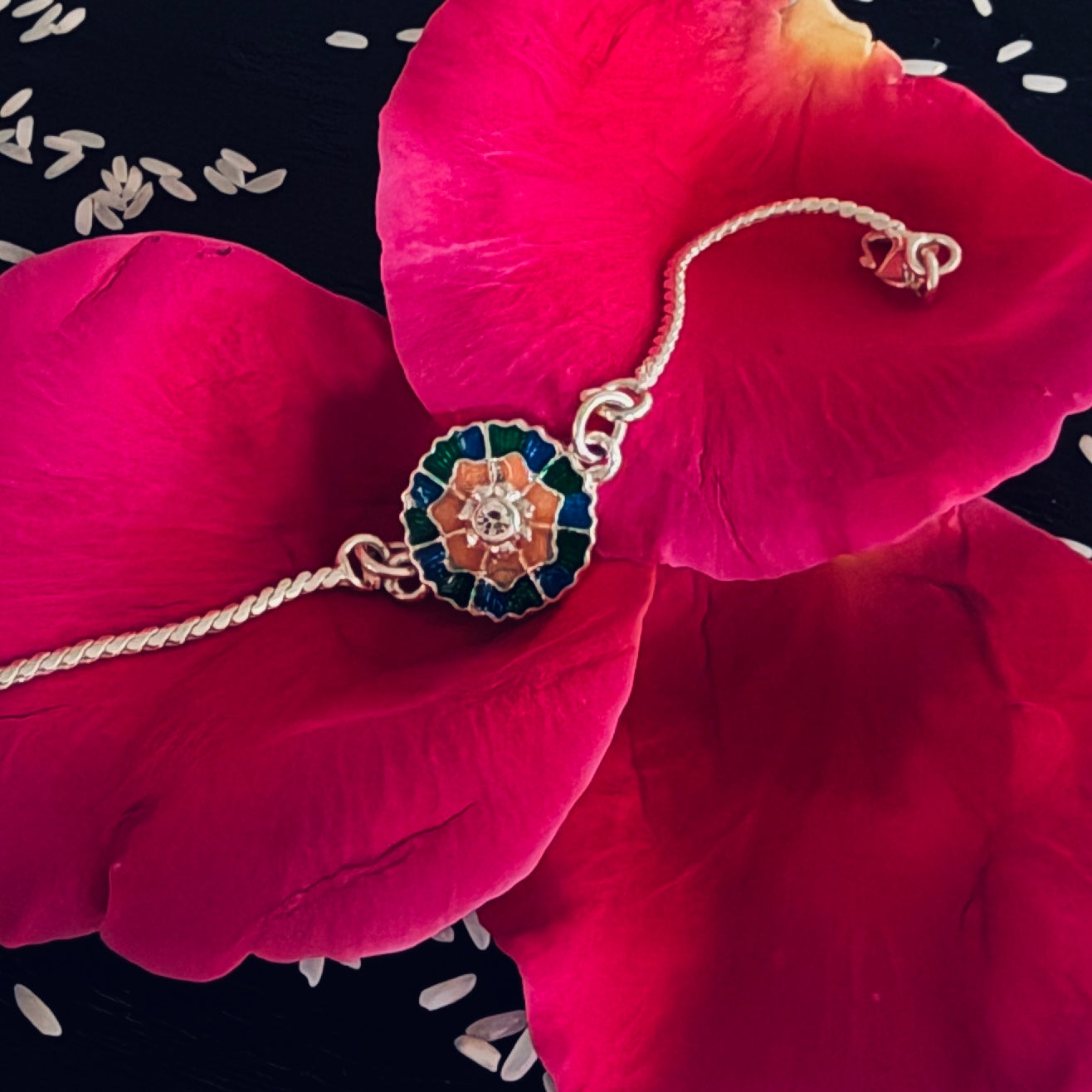 Garden Mandala Silver Rakhi