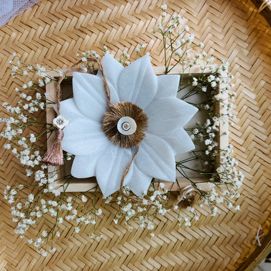 Golden Tissue and Shell Work Rakhi - Single