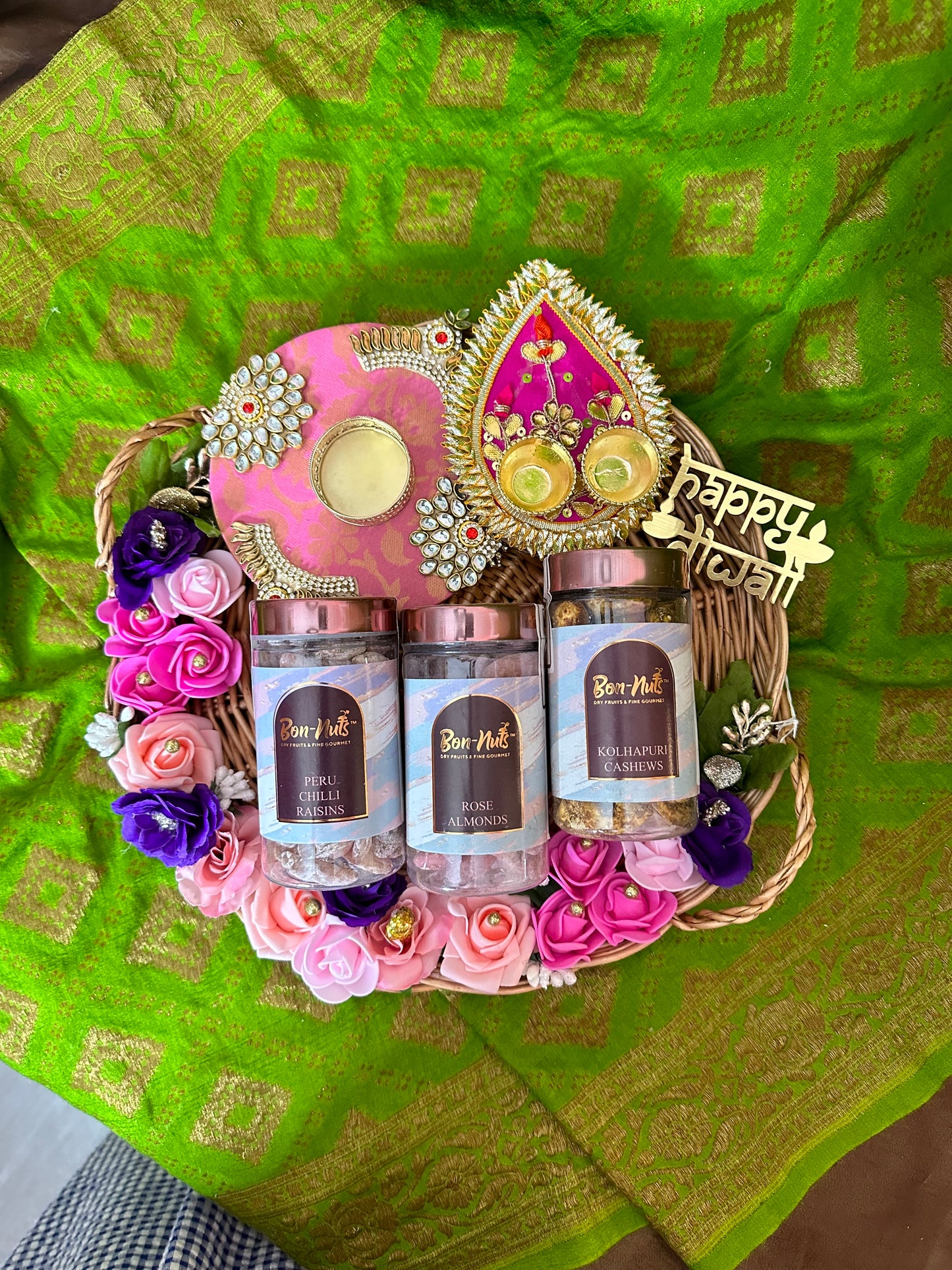 Elegant Diwali Hamper with a Floral Basket