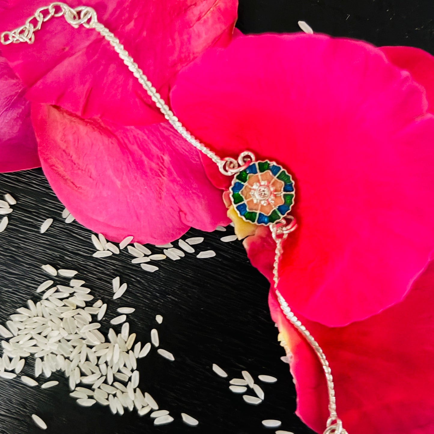 Garden Mandala Silver Rakhi