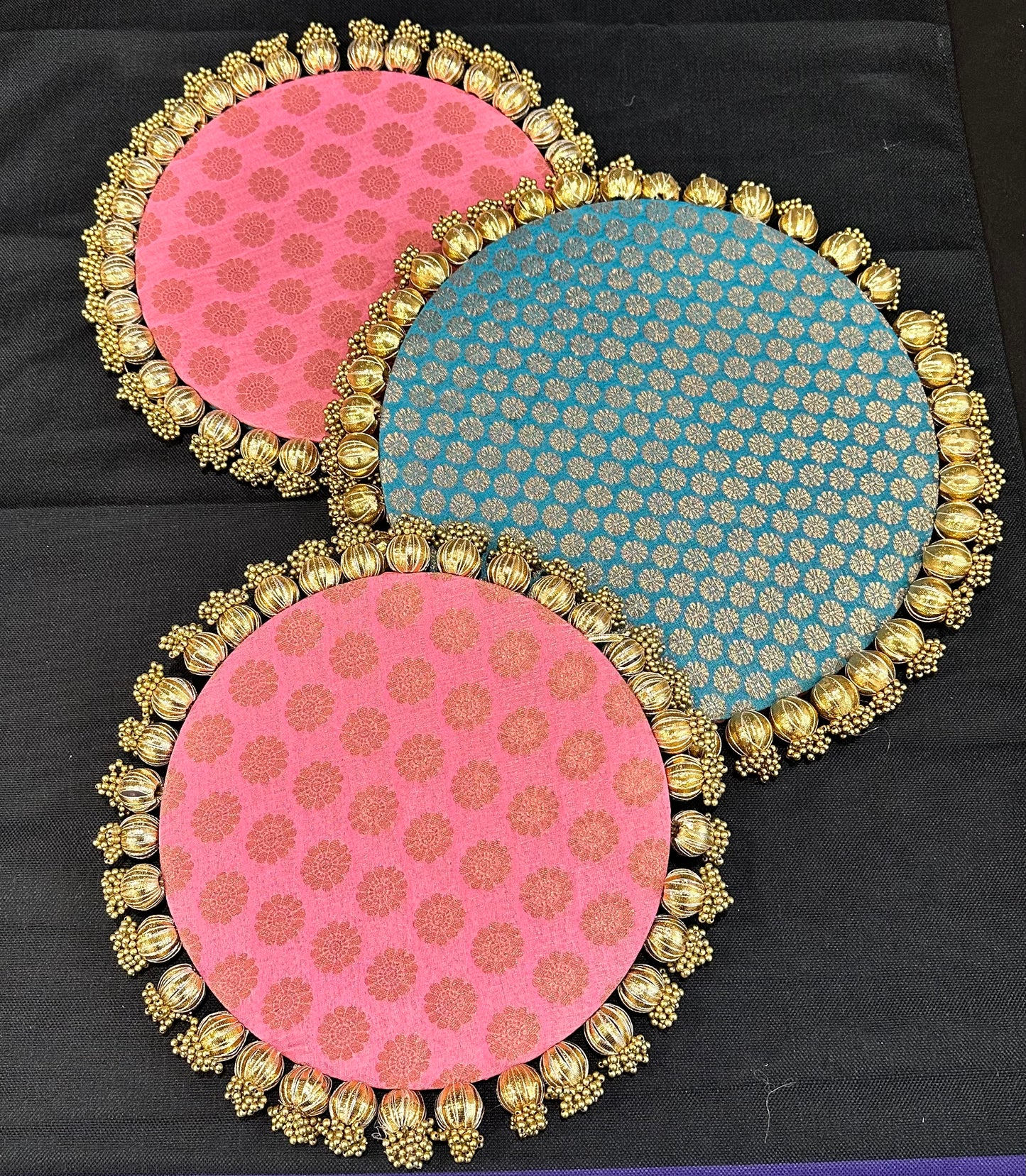 12 -Inch Reversible Brocade Coasters