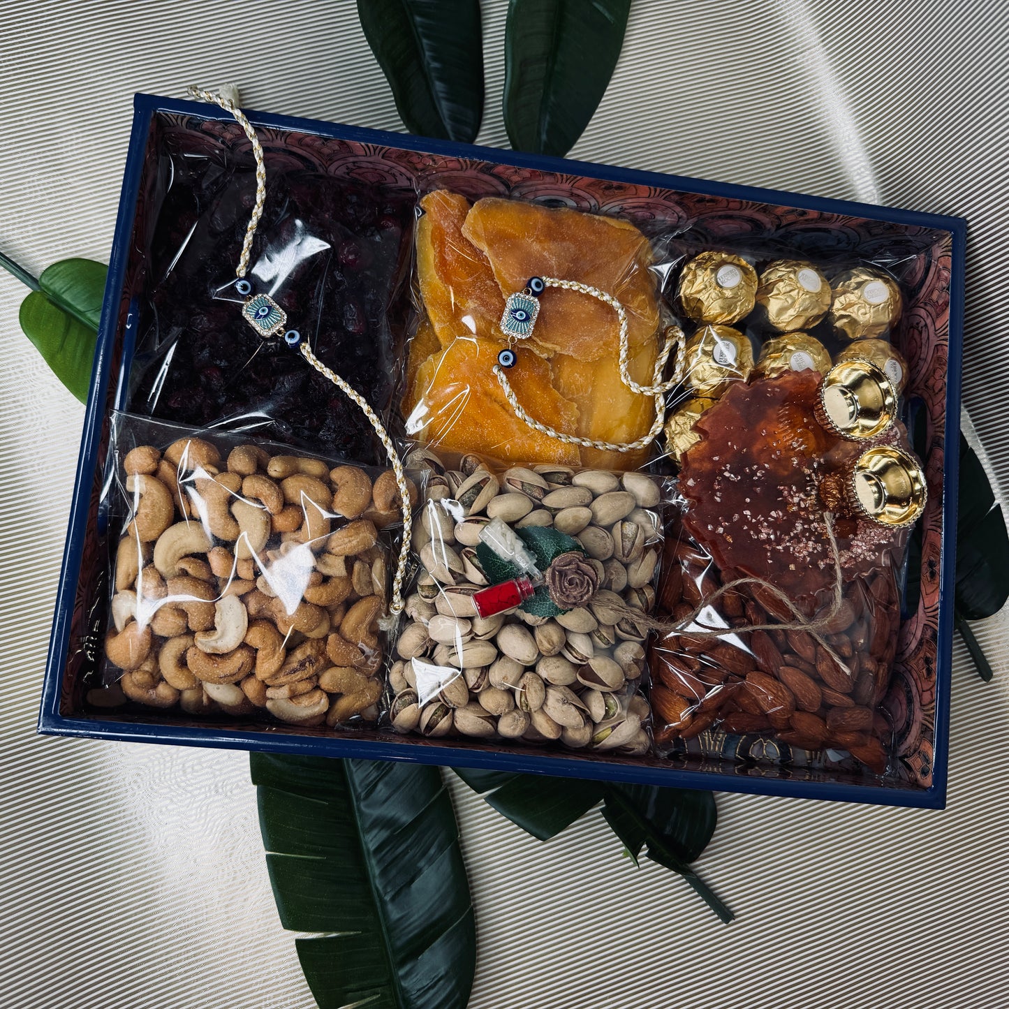 Evil Eye Protection & Gourmet Treats Rakhi Tray
