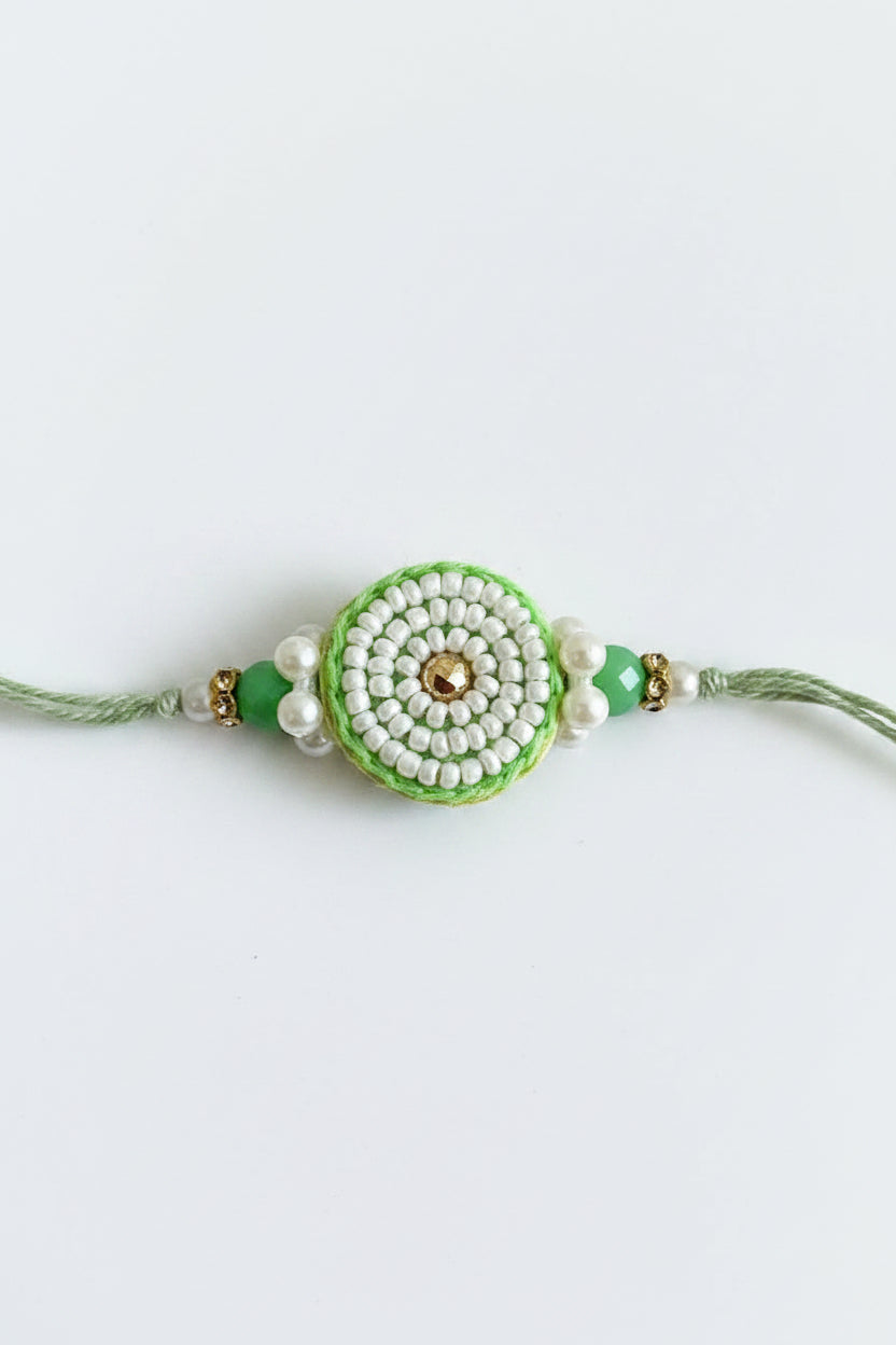 Pastel Green Bead Rakhi - Single