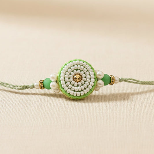 Pastel Green Bead Rakhi - Single