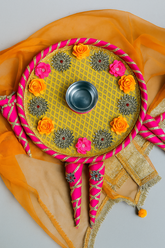 Mehendi Platter Set – Decorated Henna Tray | Vivaah Collection