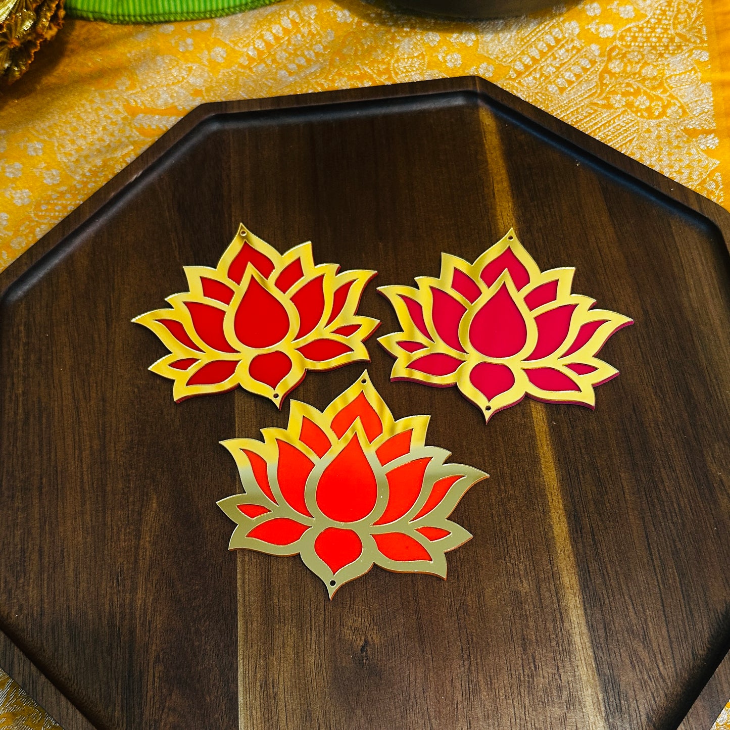 Luxury Wax-Filled Clay Diya Rangoli Set | Festive Decor by Chamak Dhamak