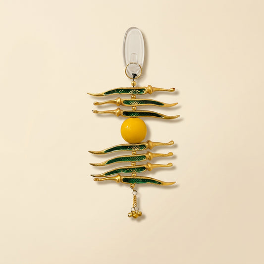 Handcrafted Nimbu Mirchi Evil Eye Protection Hanging in Organza Bag | Traditional Good Luck Lemon & Chili Door Charm | Table Decoration for Gifting | Handmade 