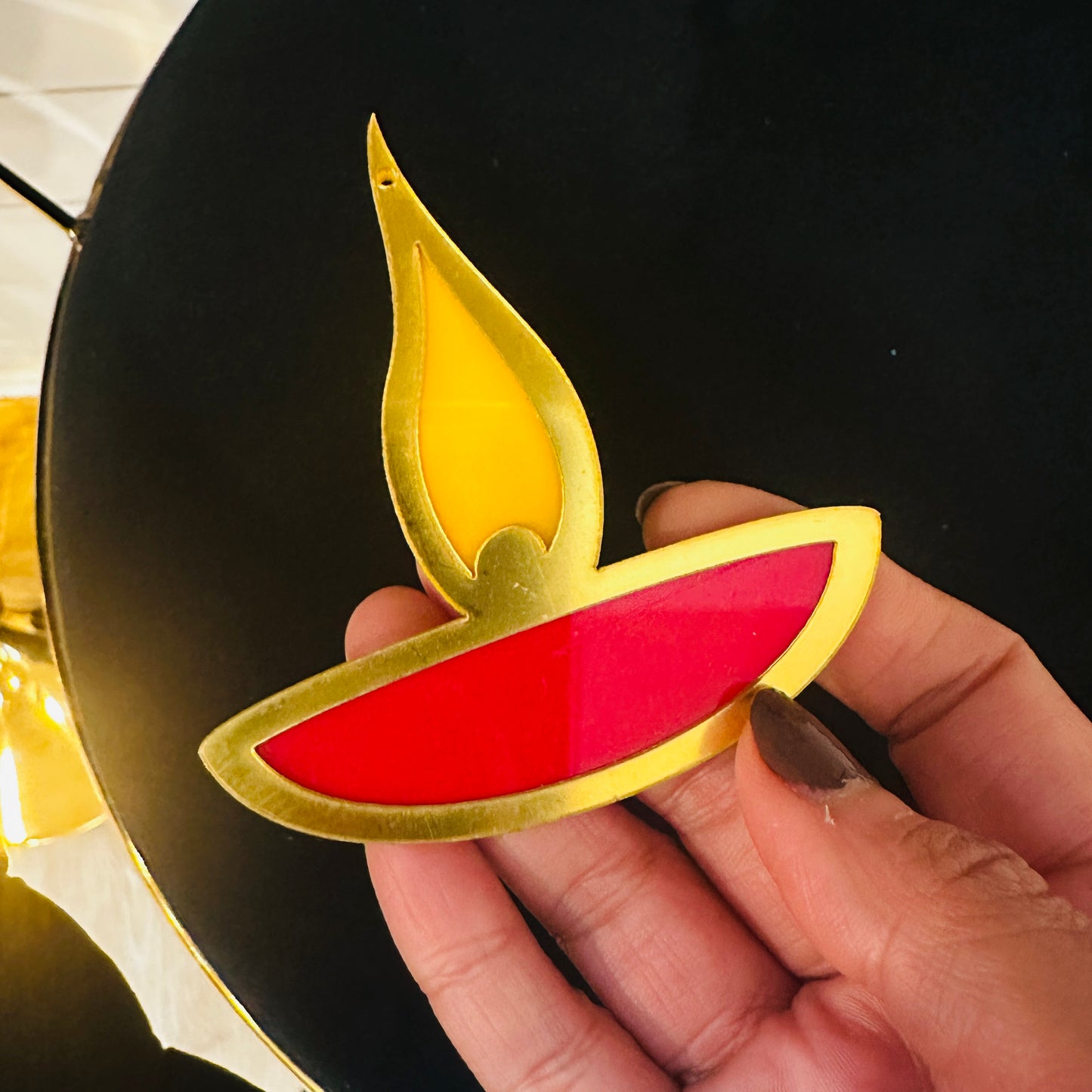 Luxury Wax-Filled Clay Diya Rangoli Set | Festive Décor by Chamak Dhamak