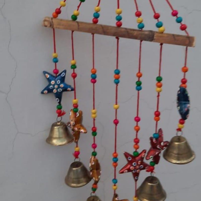 Charming Elephant Windchime - 3 ft, Multicolor