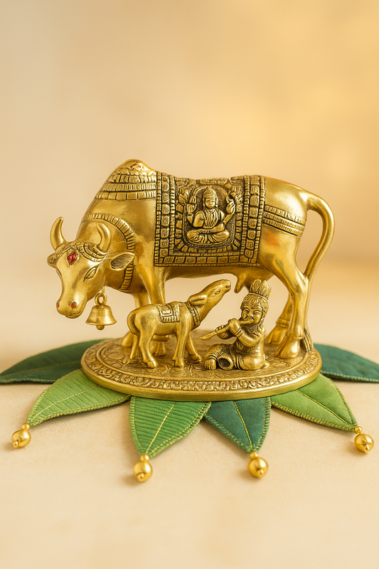 Divine Baal Krishna with Nandi Cow Statue – Symbol of Blessings and Prosperity