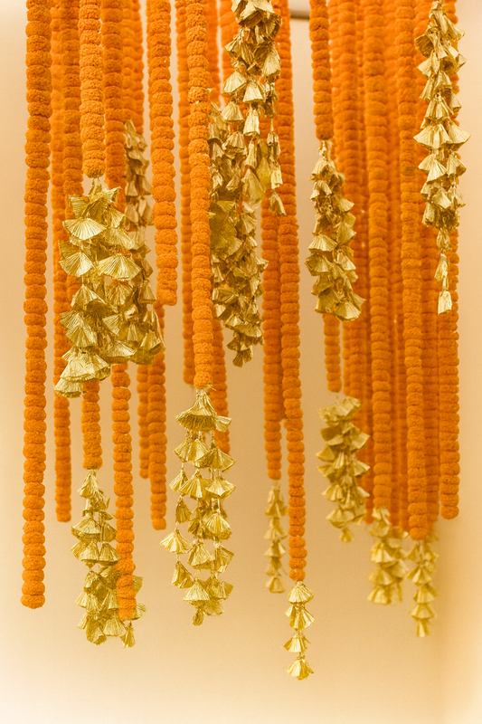 12-Inch Marigold Garland with 3-Foot Gotta Tassel