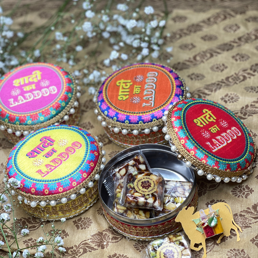 Round Steel Boxes Shaadi Ka Ladoo