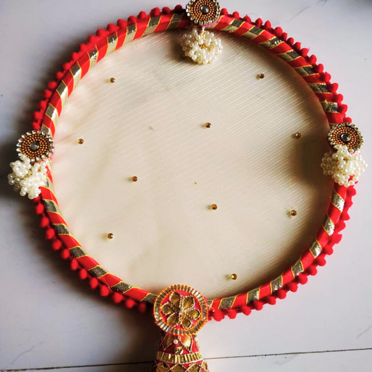 Karwachauth Channi in Red Hoop