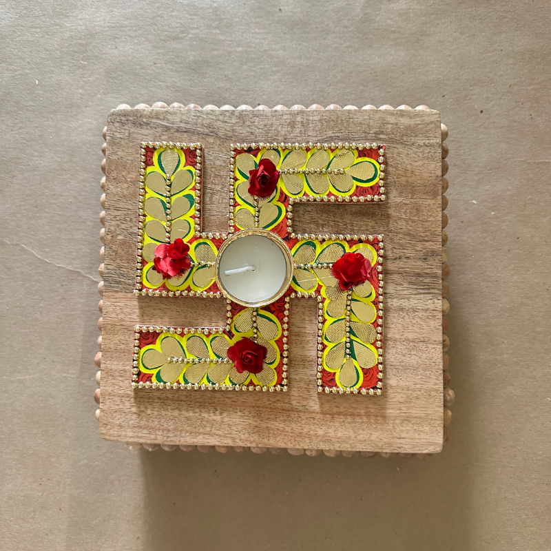 Exquisite Laser-cut Wooden Diya