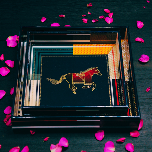 Horse print Wooden Serving Tray